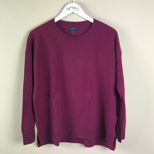 J Crew Burgundy Cashmere Sweater
